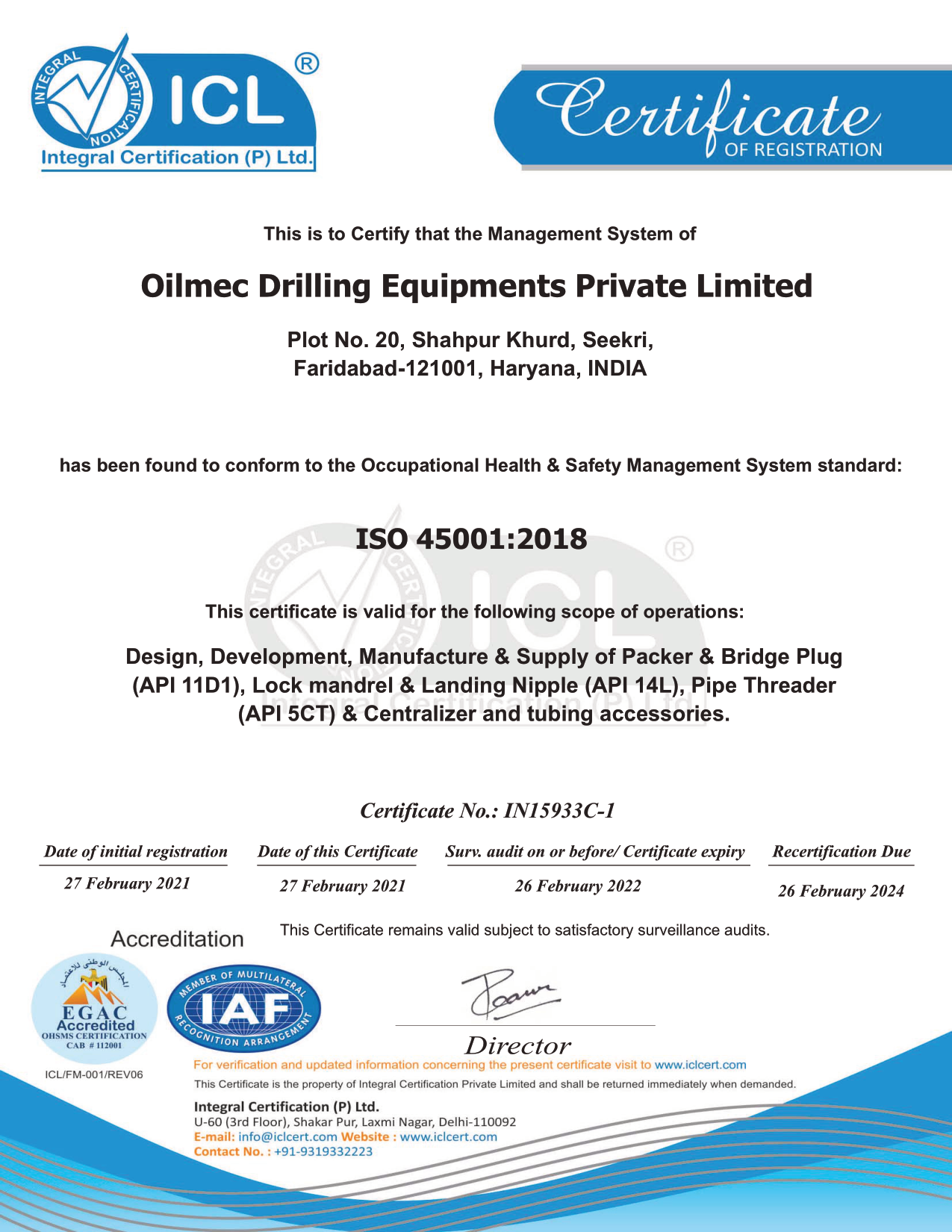  Oilmec ISO 45001 
